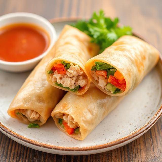 halal chicken chinese spring rolls