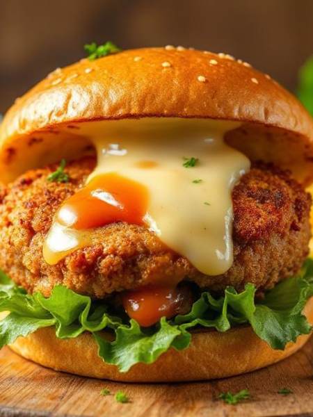 Halal Crispy Chicken Steak Burger