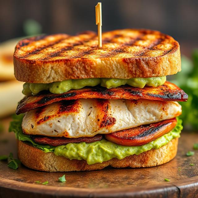 halal grilled chicken avocado sandwich