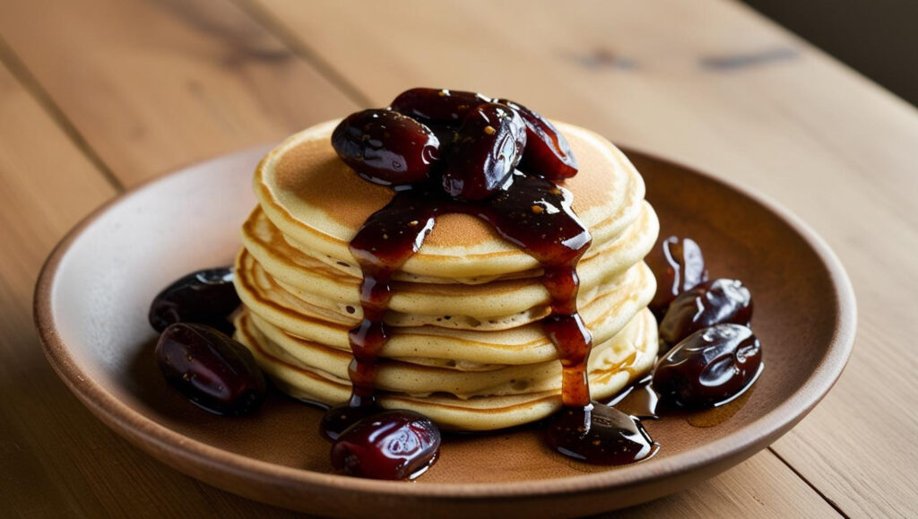 halal pancakes with date syrup