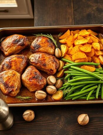 Baked Halal Chicken with Potatoes and Green Beans