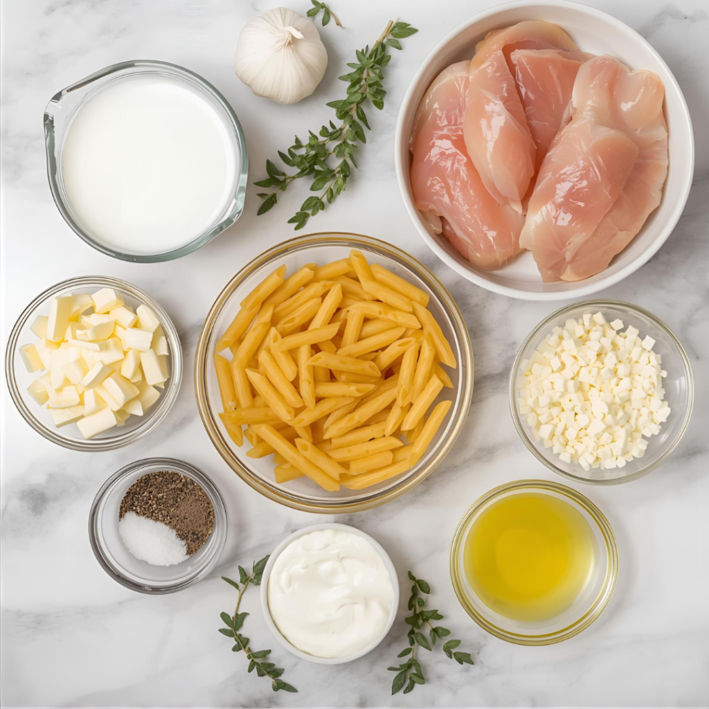 halal chicken alfredo pasta recipe ingredients