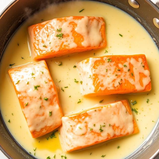 halal salmon recipe with creamy garlic sauce