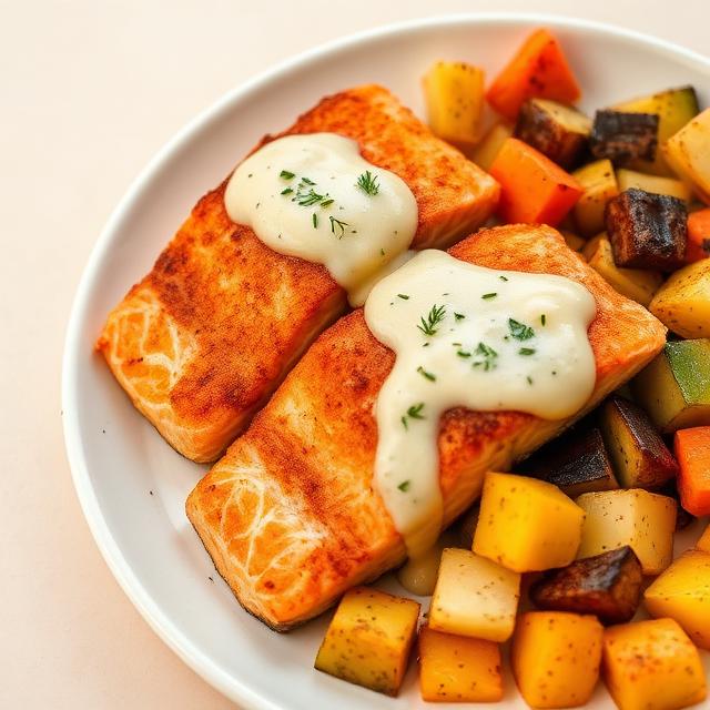 creamy lemon garlic halal salmon recipe